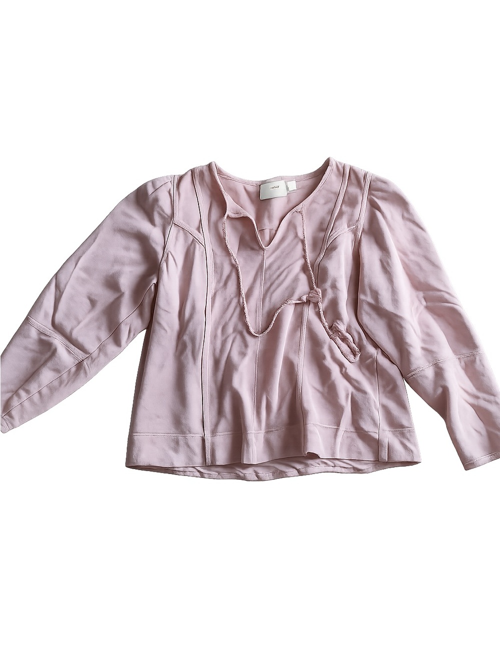 Anthropologie Maeve Dusty Rose Notch-Neck Pullover
